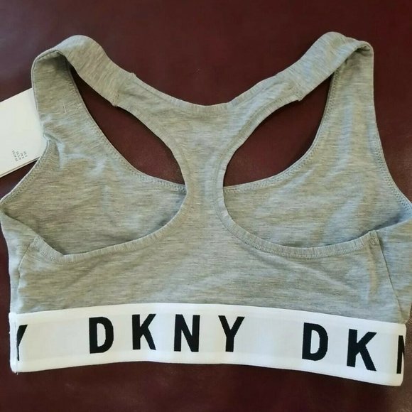DKNY Intimates DK4519 Racerback Bralette Grey White Black Size Small New - Picture 6 of 7